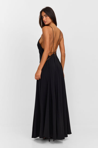Nuria | Vestido largo Posey – Negro