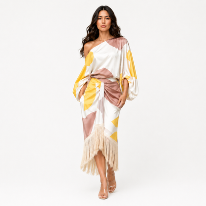 Alicia | Conjunto Dos Piezas de Punto Artesanal con Flecos